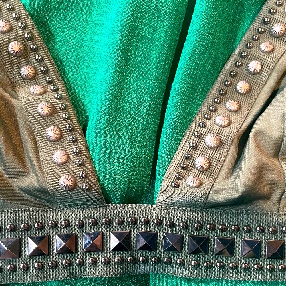 La Perla Green Bikini M-L 8-10 Rhinestone Metal